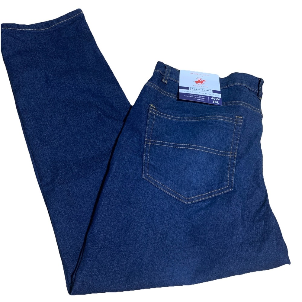 Beverly Hills Polo Club Jeans Men's 40X30 Flex Slim Fit Stretch Denim Blue